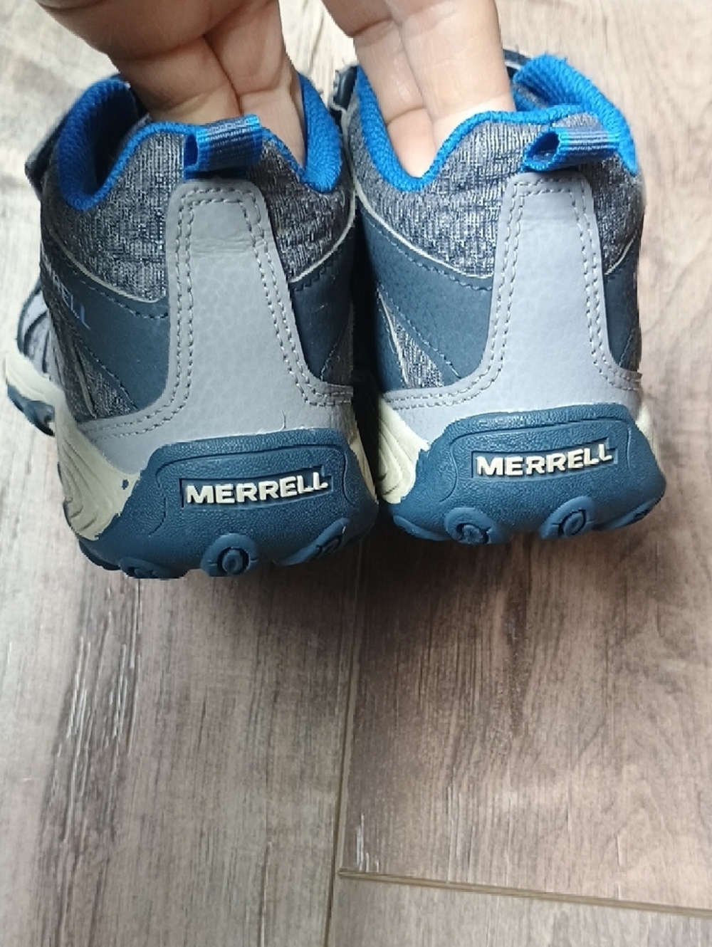 Merrell Kids Gray and Blue Trail Sneakers - Picture 6 of 10